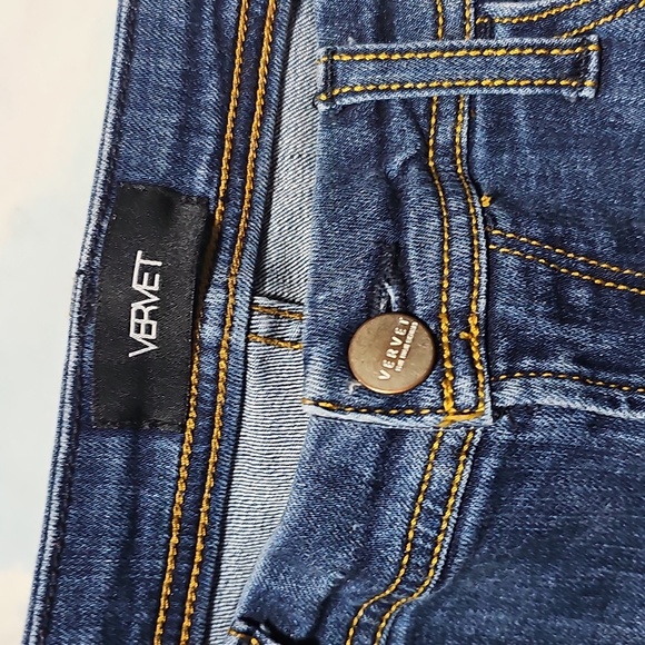 Vervet Classic Blue Skinny Jeans Raw Hem Size 28 - Picture 3 of 5